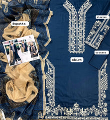 IZEL Embroidered Lawn 3-Piece Ensemble | ANG-21