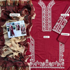 IZEL Embroidered Lawn 3-Piece Ensemble | ANG-21
